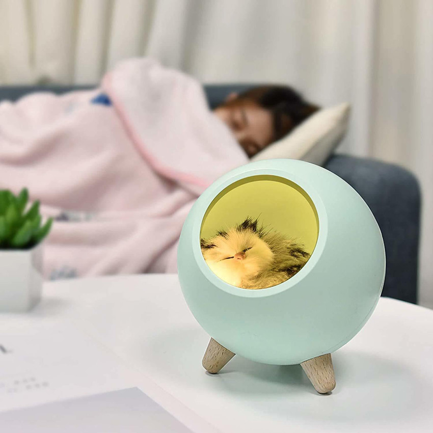 Shopping Dust Cute Cat Pet House Night Lamp for Kids and Cat Lovers Cat Pet House Ambience Lamp LED Night Light Cute Little Cat Pet House Night Light USB Charging Touch Stepless