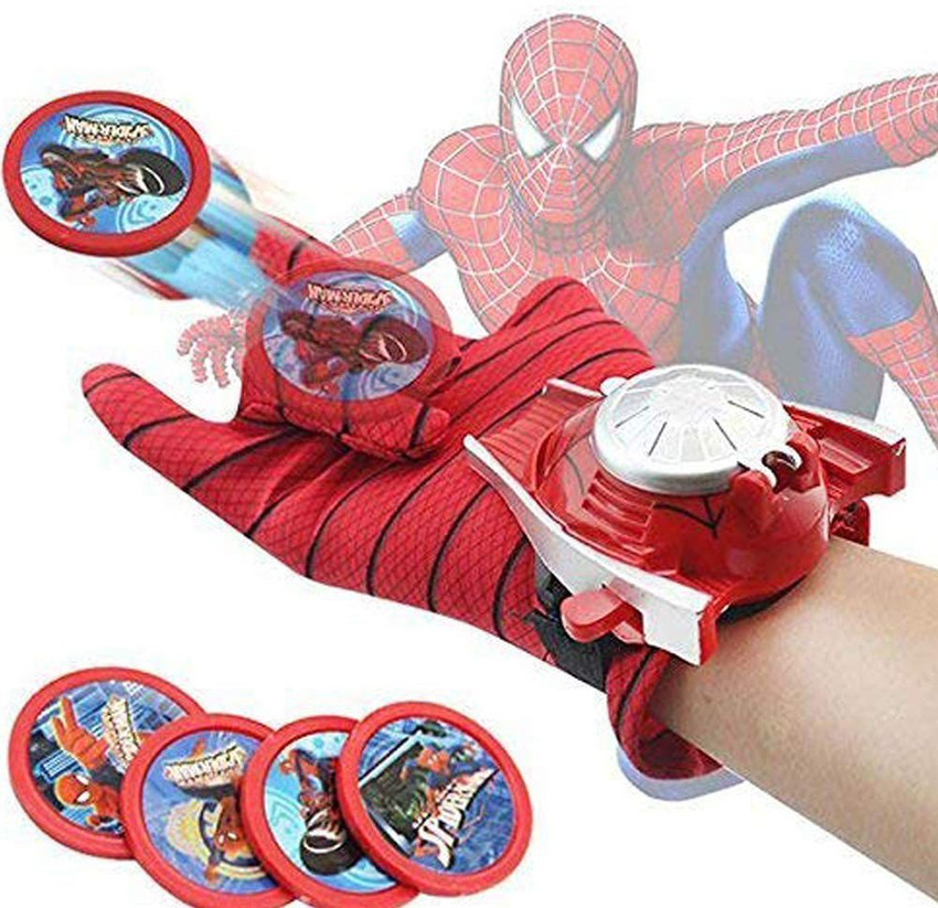 Yashvi toys Spiderman Web Disc Shooter Launcher with Single Hand