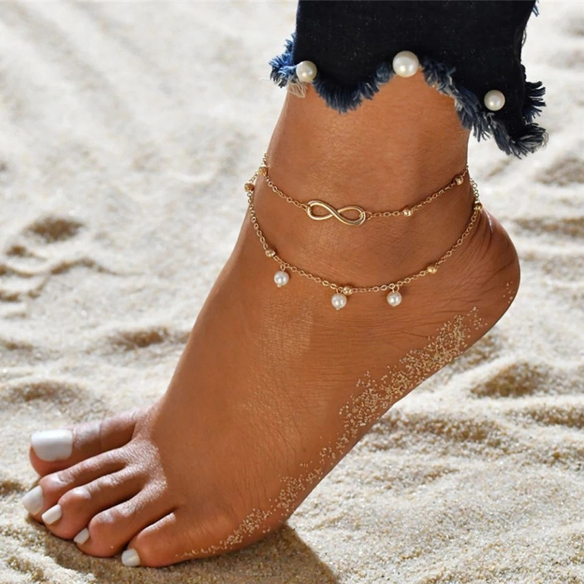 Womens ankle discount bracelets gold