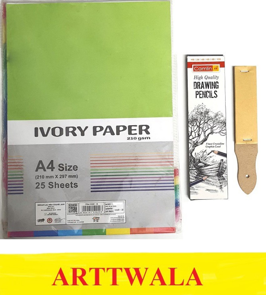 Buy House of Craft - A4 Ivory Paper Sheets for Sketching, Drawing, Art &  Craft Projects - 210 GSM, 11.5 x 8.5 x 0.1 Inch, White (100 Sheets - A4  Size) Online at desertcartINDIA
