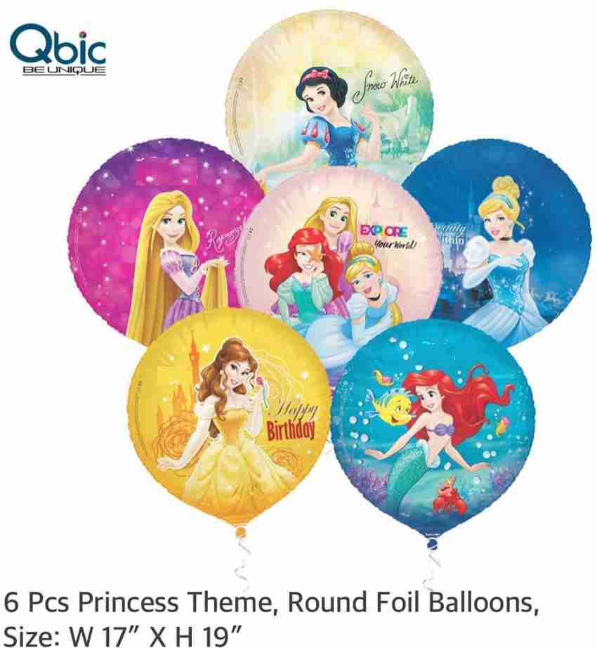 Princesse Foil Ballons, 8Pcs princesse ballons en aluminium