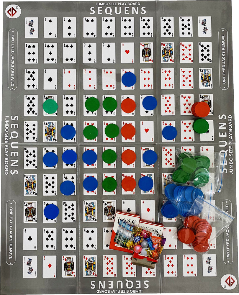 Buy ONLINEKART Jumbo Sequence Board Game Online at Low Prices in India 