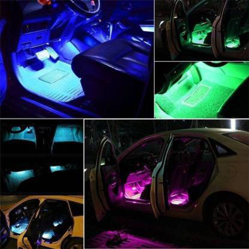 APICAL LED Strip Light for Car 12 Inch 8 Color Car Interior Light