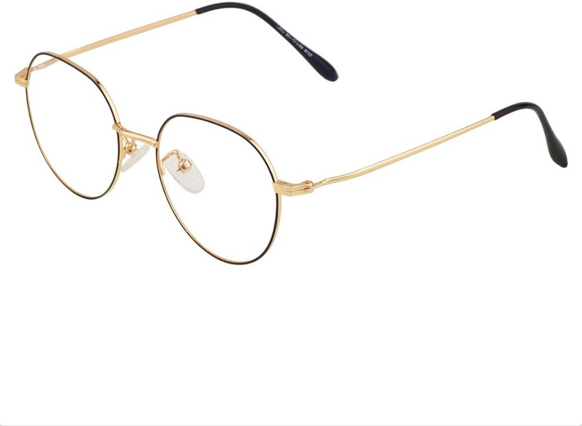 Oval gold top frame glasses