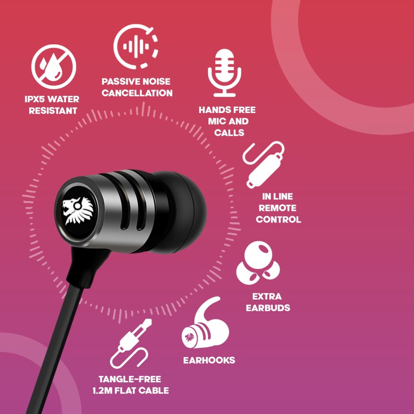 ULTRAPROLINK MoBass+ | 10mm Noise Isolation Metal Drivers | Hands Free  Metal Earphones with Volume Control & Mic | Super Extra Bass | Tangle-Free  1.2m