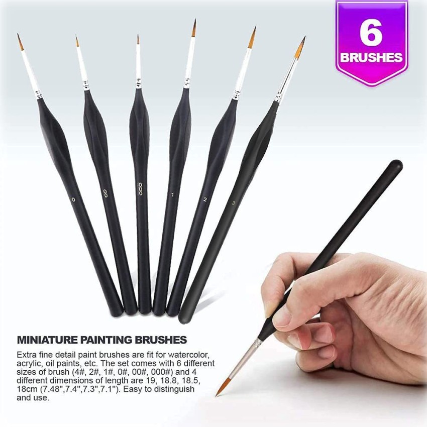 Miniature Paint Brushes Set 6pcs 1 Free Best Find Detail Paint