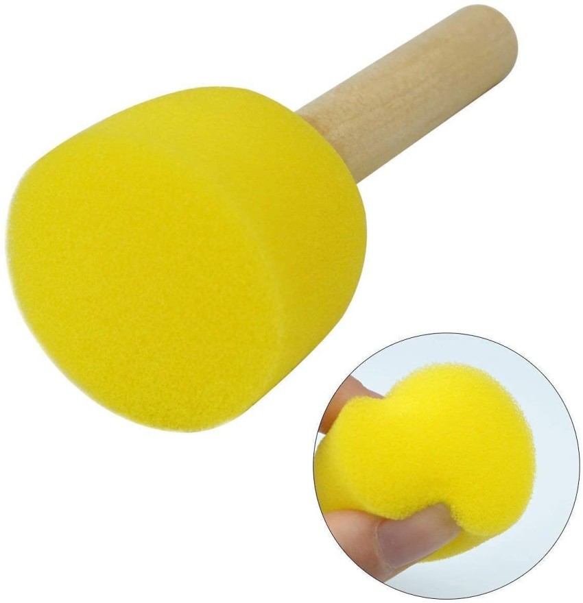 Round Sponge Foam Brush 5 Pcs Set Paint Sponge Brush Wooden Handle Foam  Brush Sponge Painting Tools For Kids Painting Crafts at Rs 65, Delhi