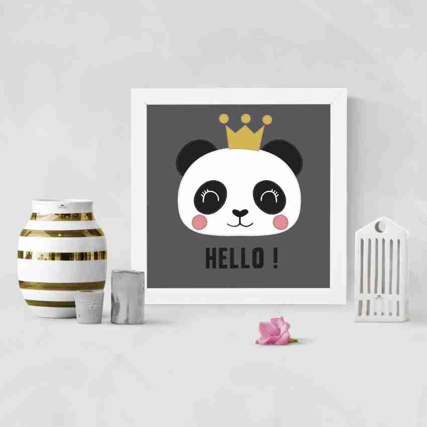 Panda - Cartoon White Framed Wall Hanging Art Print for Office , Home,  Reading Room Décor ( 8x8 ) Inch Paper Print - Animation & Cartoons posters  in India - Buy art