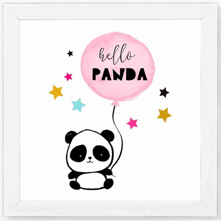 Panda - Cartoon White Framed Wall Hanging Art Print for Office , Home,  Reading Room Décor ( 8x8 ) Inch Paper Print - Animation & Cartoons posters  in India - Buy art