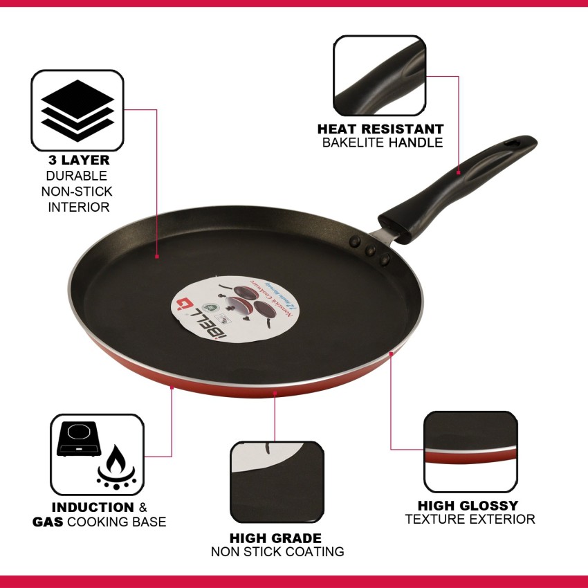 Impex ITP-2820 Induction Base Nonstick Aluminium Tawa Pan (28