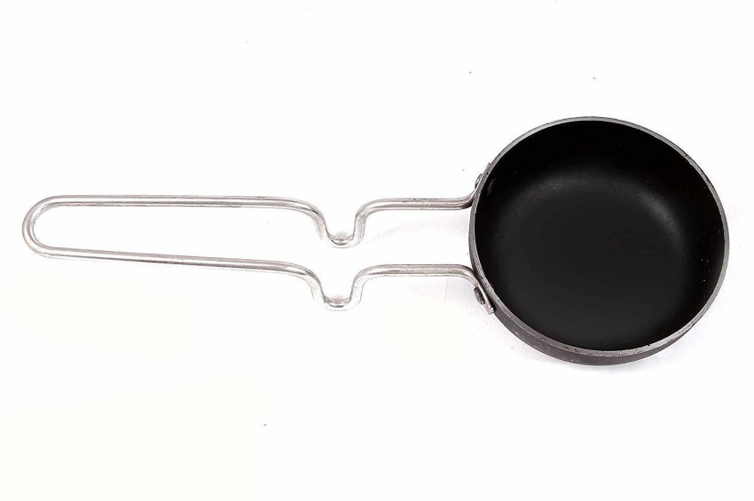 KITCHEN SHOPEE KITCHEN SHOPEE Traditional Iron Fry Kadhai/Pan, Handmade  Loha/Lokhand/Lokhandi Kitchen Kadai Fry Pan for Cooking with Golden Rings,  8