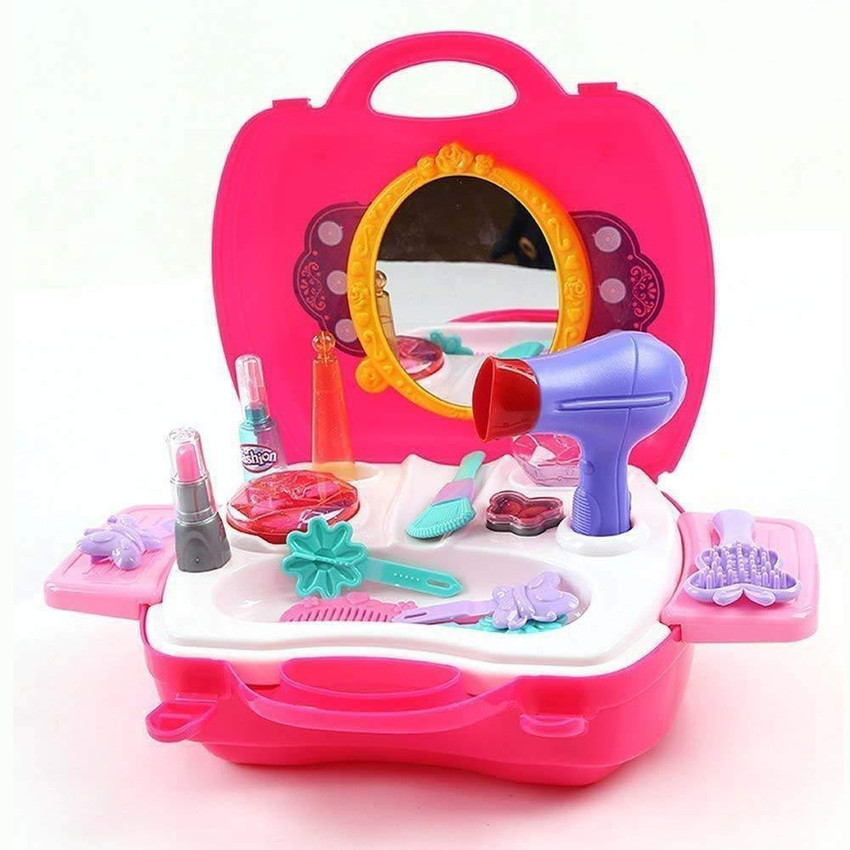 Aarunsh Make Up Toy Set for Baby Girl Plastic Hair Dryer Comb