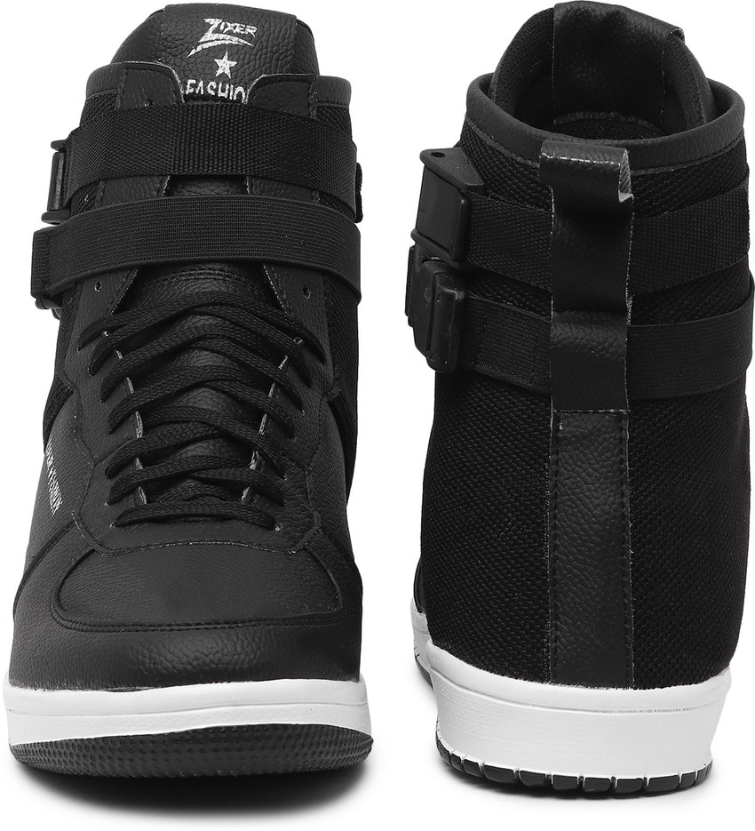 nike black high ankle sneakers