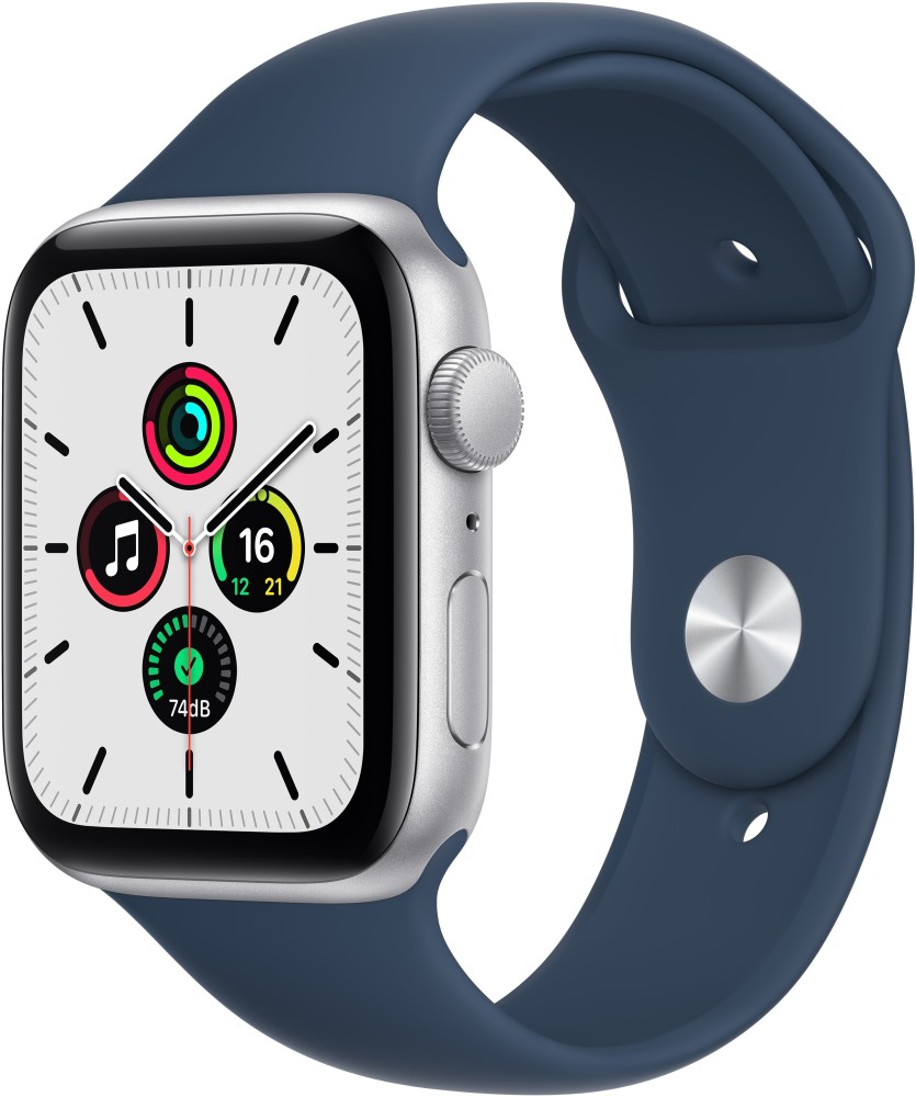 Apple Watch SE(GPS, 44mm) - Silver Aluminium Case with Abyss Blue Sport  Band - Regular