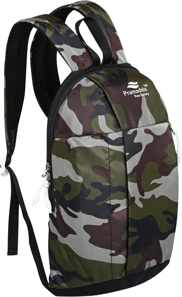 Pramadda Pure Luxury Jungle Military Print Army casual Backpack for Men Women Small Daily Use Travel Bags Sports Gym Hiking Trekking Compact Mini Bags for Boys Girls Cycling Bike