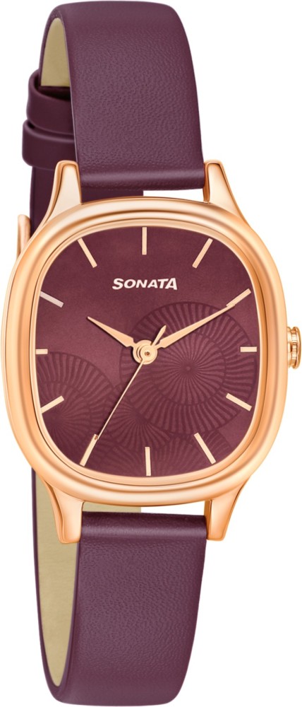 Sonata ladies watch 2025 leather strap