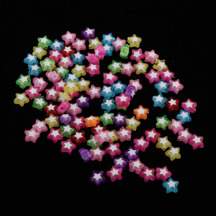 100pcs 8mm DIY Star-shaped Beads Star-shaped Glass Spacer Beads Colored  Star-shaped Beads For Handmade Jewelry Bracelet Necklace Making