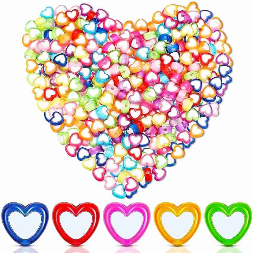 Heart Spacer Beads 600 Pcs 8mm Heart Shape Beads in 3 Colors