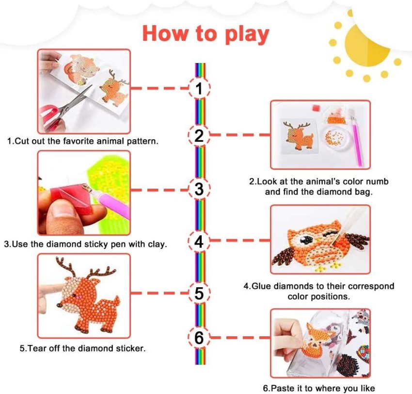 PATPAT® DIY 5D Diamond Art Kit for Kids Diamond Painting for Kids Color  Unicorn Diamond Painting Kit with Frame & Tool Art Craft DIY Desk  Decoration