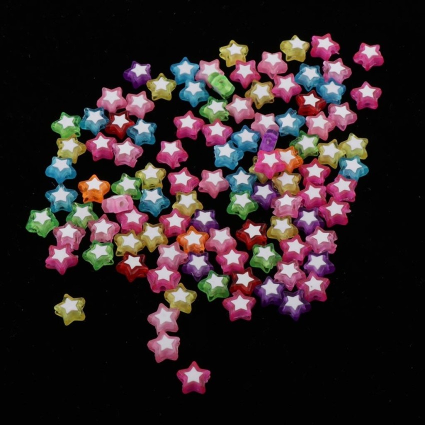 25g Lovely Heart-shaped Bow Children's Decorative Beads Mixed with  Transparent Acrylic Loose Bead Use To