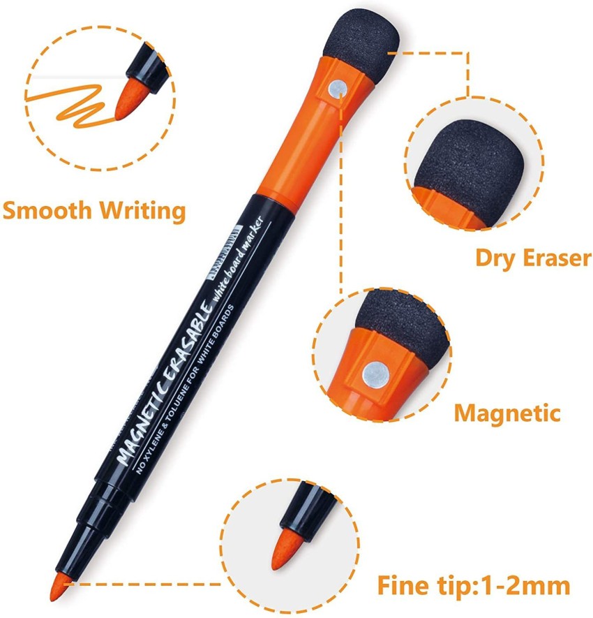 12 Color Erasable Whiteboard Markers Pen Water-based Marker Pen Office  Writing Drawing for Children Dry Erasing Pen