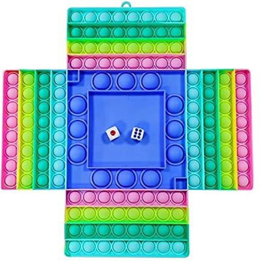 SMB ENTERPRISES Pop It Four Player Game Pop Its Big Size Push Bubbles Big  Bubbles Games Popit Board Game Ludo Dice Poppets [Pop It 4 Player Game]  Educational Board Games Board Game 