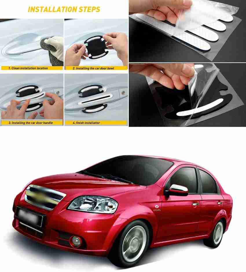 PROEDITION Car Door Handle Scratch Cover Sticker Protective Film (8PCS  Silver) X3 Matte, Glossy, Chrome Chevrolet Aveo Side Garnish Price in India  - Buy PROEDITION Car Door Handle Scratch Cover Sticker Protective