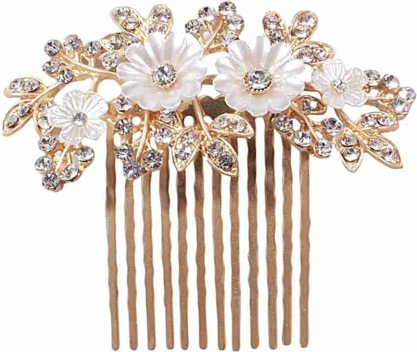 PUCHKOO Hair Accessories Wedding Party Fancy Comb Hair Clip Gold