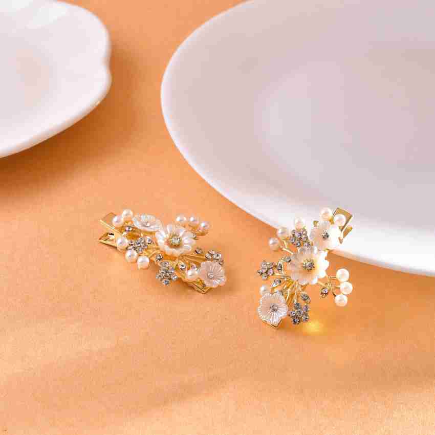 Vogue Hair Accessories Wedding Party Fancy Bridal Metal Hair Clip Hair  Accessories for Women (Gold Floral) : : Jewellery