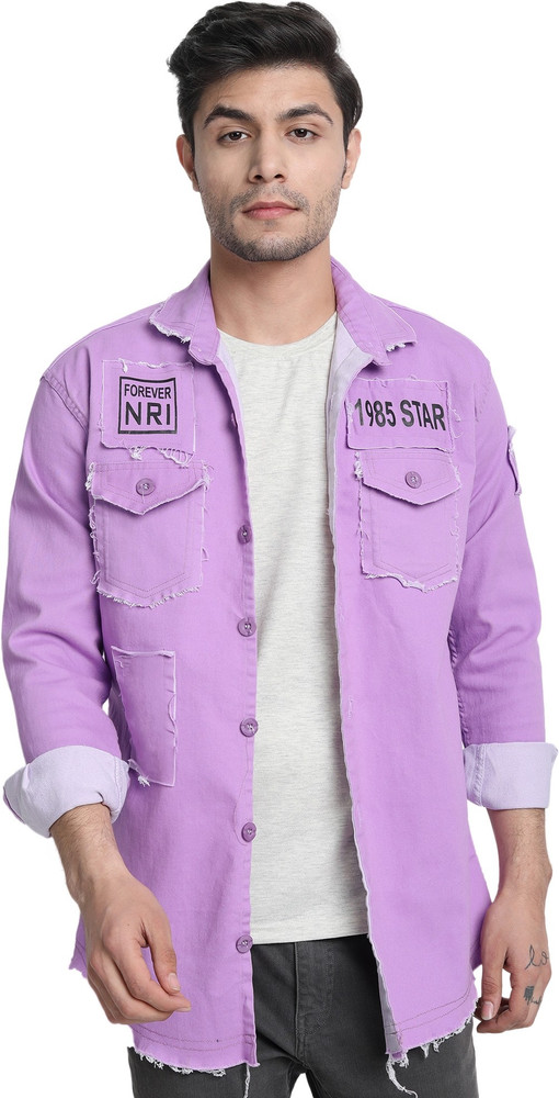 Purple jean sales jacket men