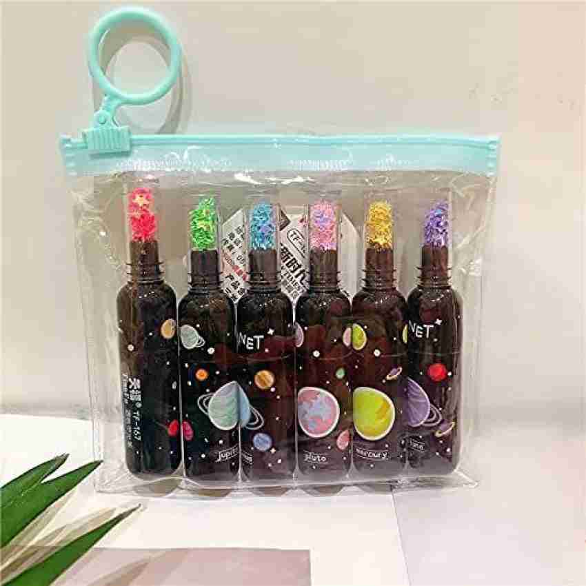 Highlighters Marker Pens Stationery Cute Space Theme Bottle Shaped