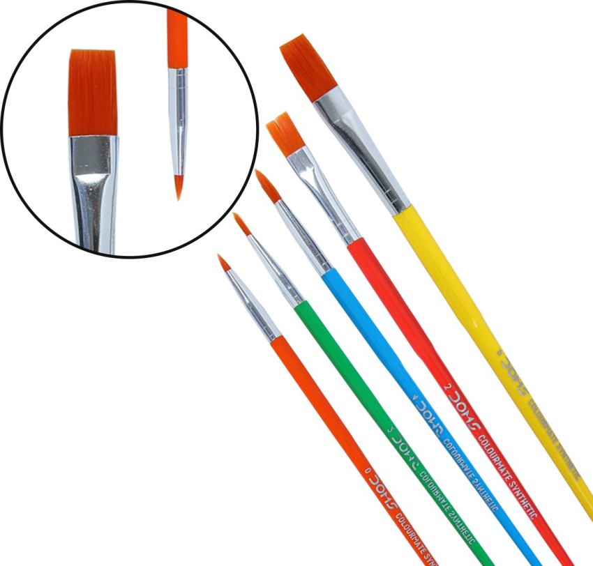 DOMS Colourmate Synthetic Paint Brush Set (Flat