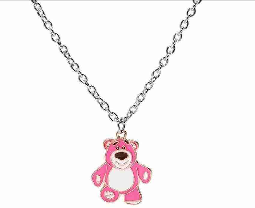 SUMANYA Cute pink teddy bear minimal necklace for women girls silver jewellery pendant Silver Alloy Price in India Buy SUMANYA Cute pink teddy bear minimal necklace for women girls silver jewellery