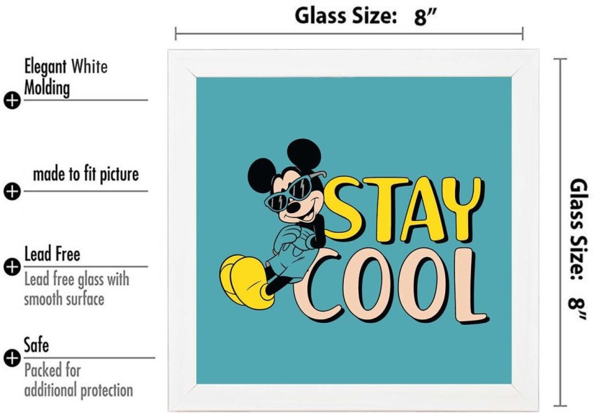 Stay Cool - Cartoon White Framed Wall Hanging Art Print for Office