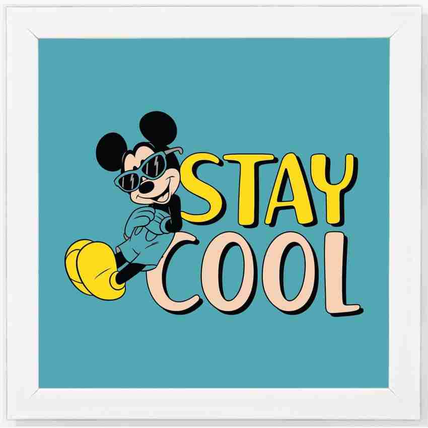 Stay Cool - Cartoon White Framed Wall Hanging Art Print for Office
