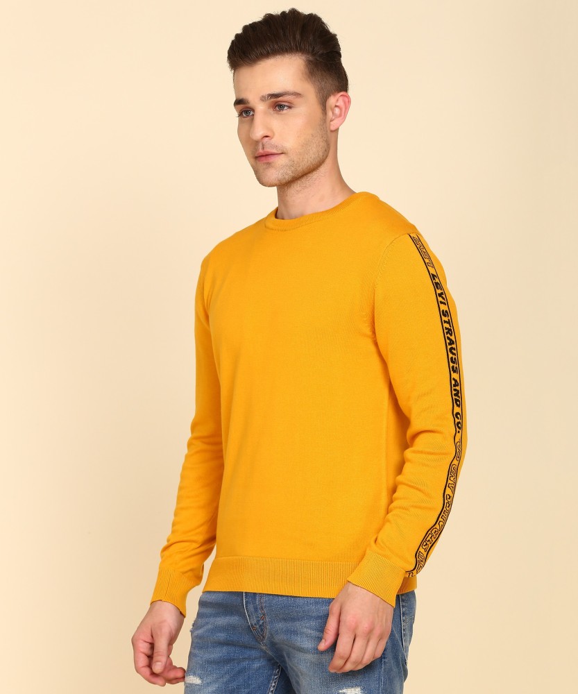 LEVI S Solid Round Neck Casual Men Yellow Sweater Buy LEVI S Solid Round Neck Casual Men Yellow Sweater Online at Best Prices in India Flipkart