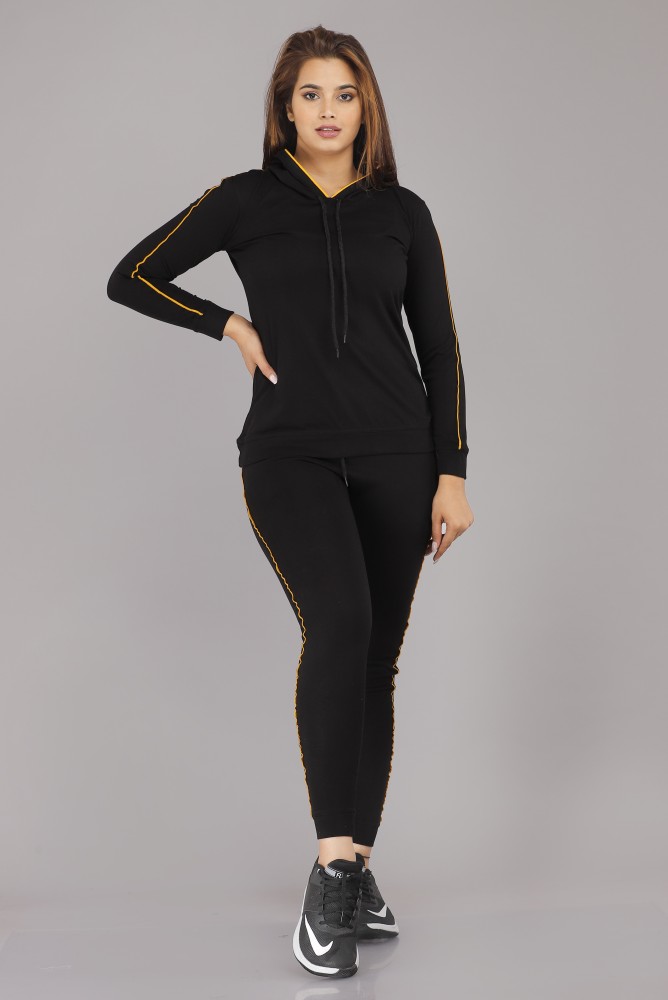 Black and gold discount jogging suit womens