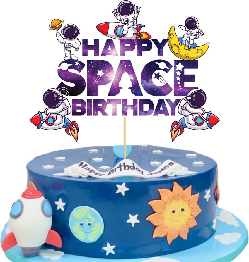 Space Themed Cake Topper - Pretty Party Shop