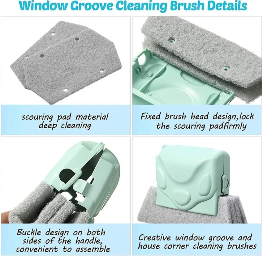 Door Window Groove Cleaning Brush, Handheld Grip Crevice Corner  Multipurpose Clean Tools Window Slot Slide Brush Head 
