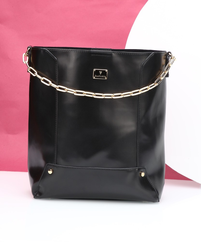 Buy WHAT A QUILTED LEATHER BLACK HANDBAG for Women Online in India