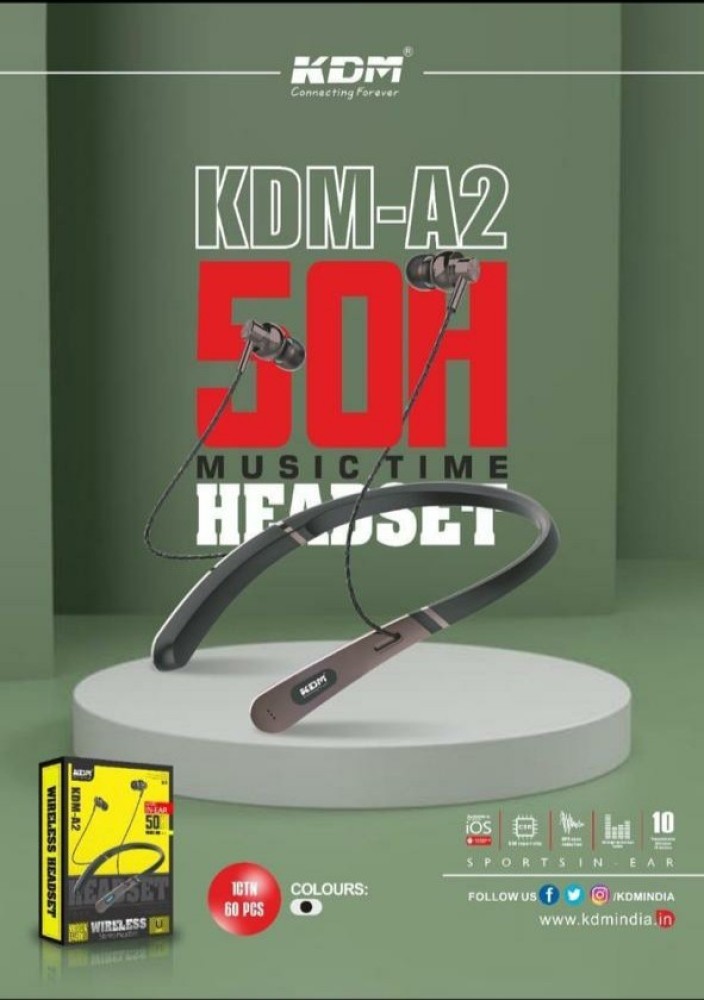 KDM A2 50H MUSIC TIME HEADPHONE Bluetooth Headset Price in India