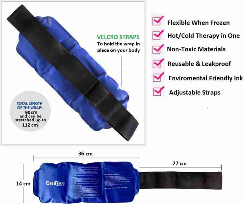 Tinsico Reusable 360x140 mm Large Gel Ice Pack Hot & Cold Soft & Flexible  with Strap Pack Price in India - Buy Tinsico Reusable 360x140 mm Large Gel  Ice Pack Hot 
