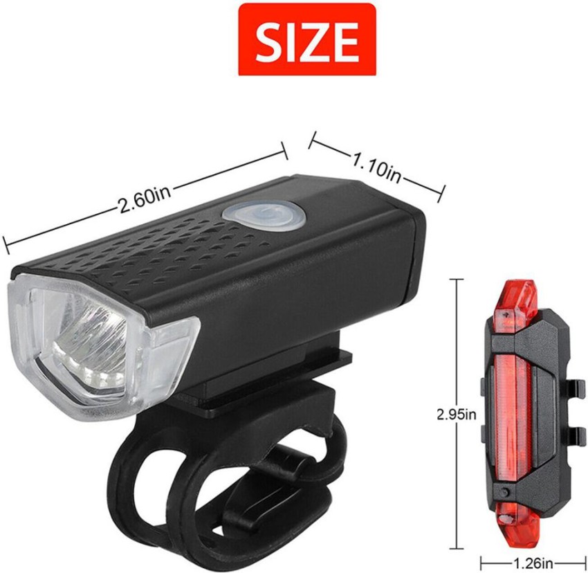 Rechargeable front and 2025 rear bike lights