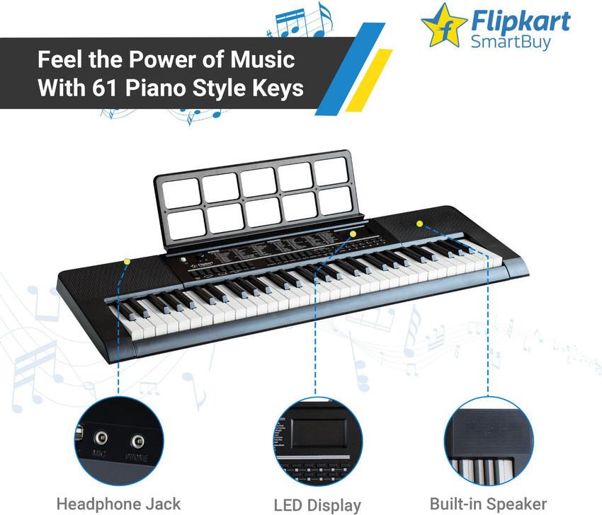 Flipkart SmartBuy RS 980A BK Digital Portable Keyboard 61 Keys Digital Portable Keyboard