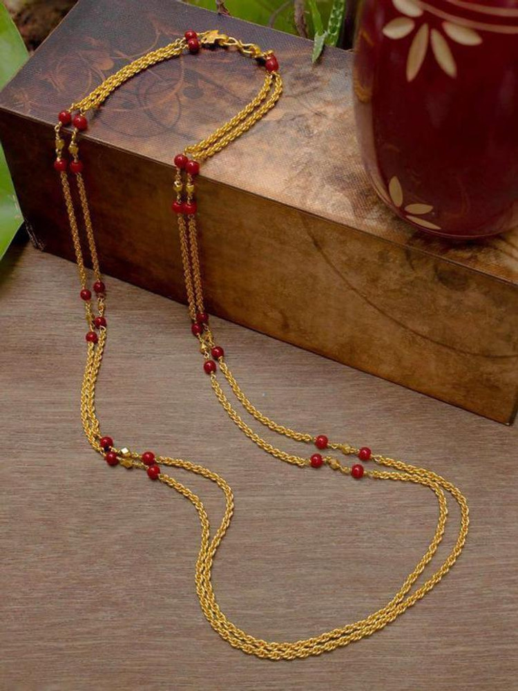 MOTOCARE TRENDING AND ATTRACTIVE RED CORAL STONE HAVALA MANGALSUTRA CHAIN FOR DAILY WORK WEAR Coral Gold plated Plated Alloy Chain Price in India Buy MOTOCARE TRENDING AND ATTRACTIVE RED CORAL STONE H...