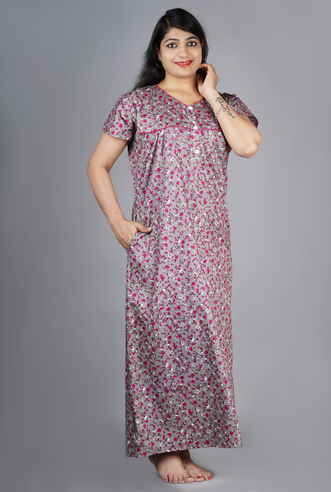INDIAN CRAFT CASTLE Women Maternity Nursing Nighty
