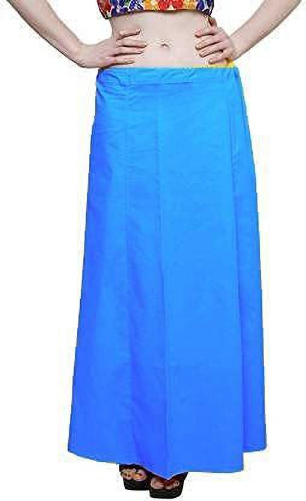 Cotton Blended Shape Wear Saree Petticoat Women Bottom Wear Long Skirts  Blue