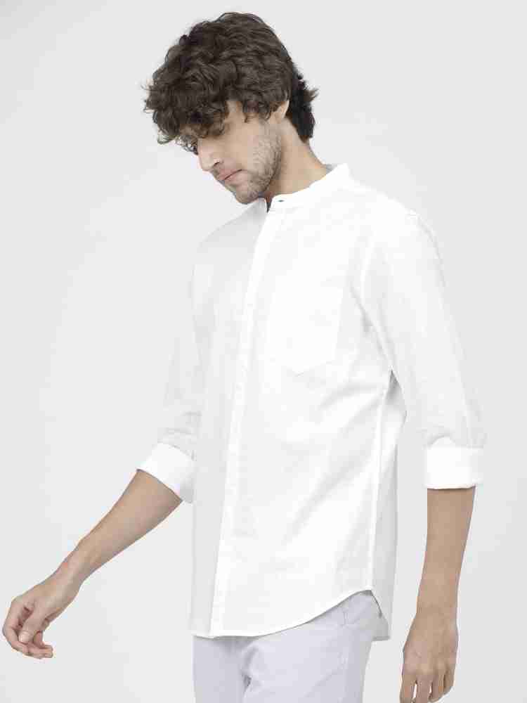 KETCH Men Solid Casual White Shirt