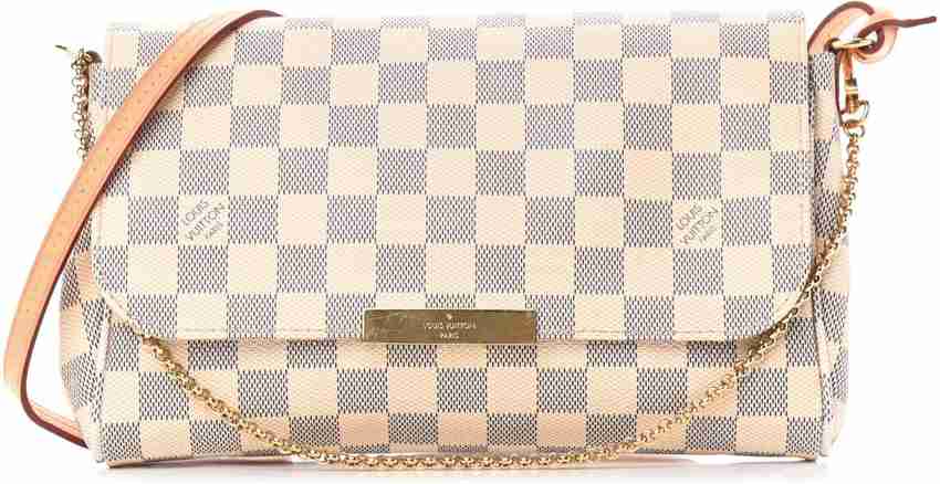 Louis vuitton white checkered crossbody shop