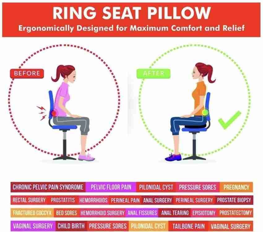 Donut Pillow Tailbone Hemorrhoid Cushion: Donut Seat Cushion Pain Relief  for Hemorrhoids, Sores, Prostate, Coccyx, Sciatica, Pregnancy, Post Natal